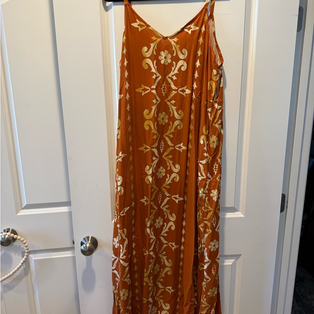 MSK Vibrant Orange Floral Dress